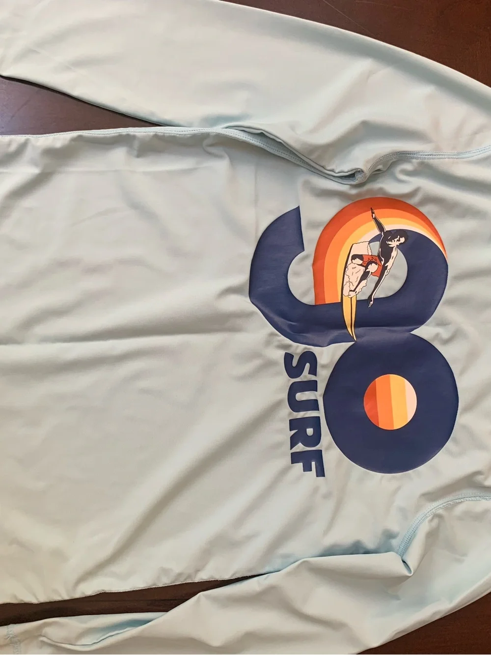 GAP Light Blue Long Sleeve Surf Graphic Tee Rashguard